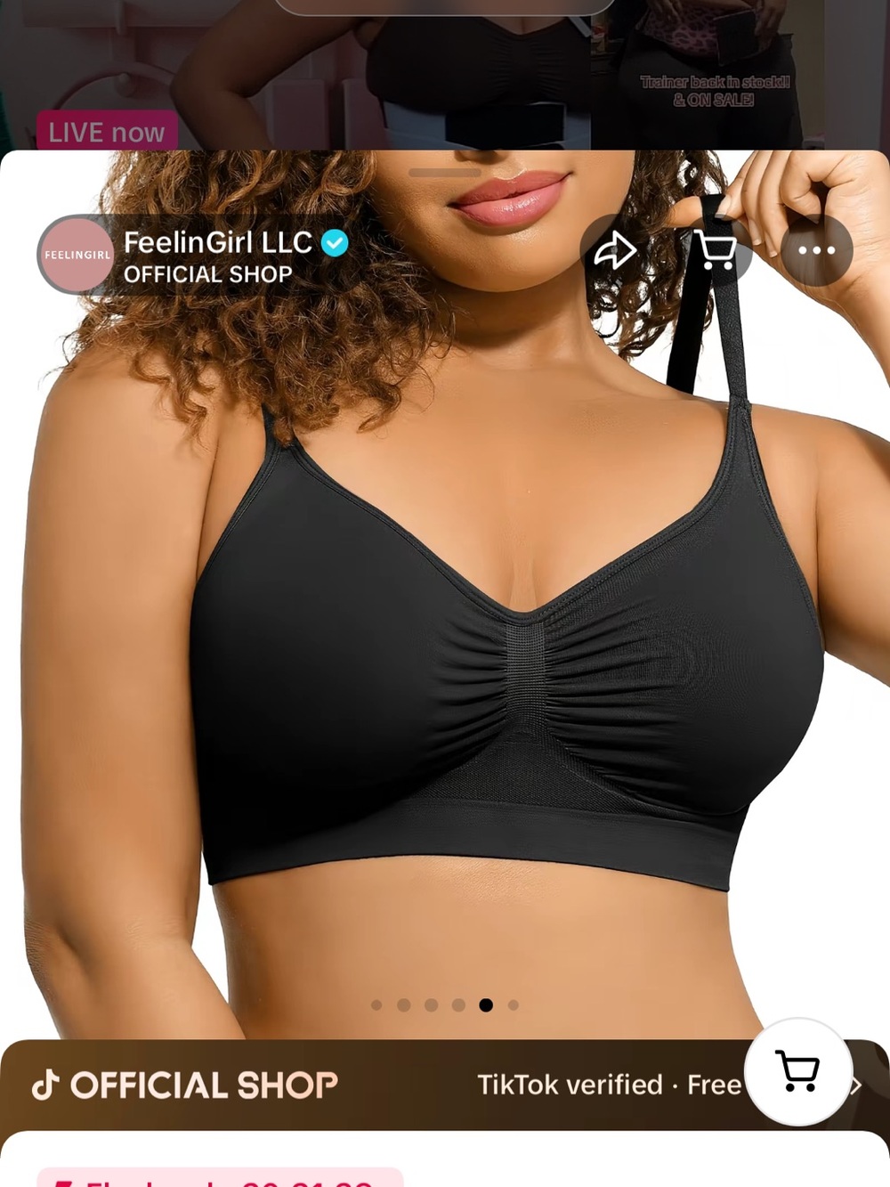 FeelinGirl Black Wireless Seamless Comfort Bra
